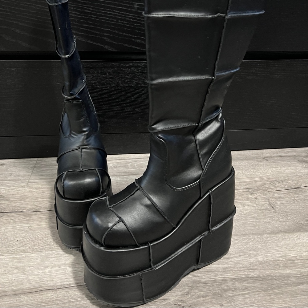 Demonia - 		
Stack-301 - Black Vegan Leather